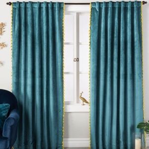 1 Target Opalhouse teal green velvet curtain